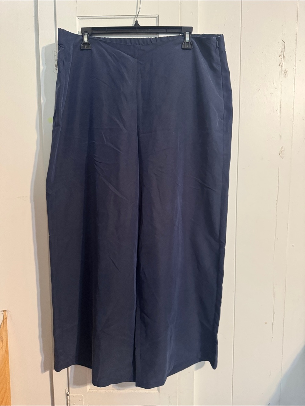 J. Jill Navy Wide-Leg Chino Pants Large